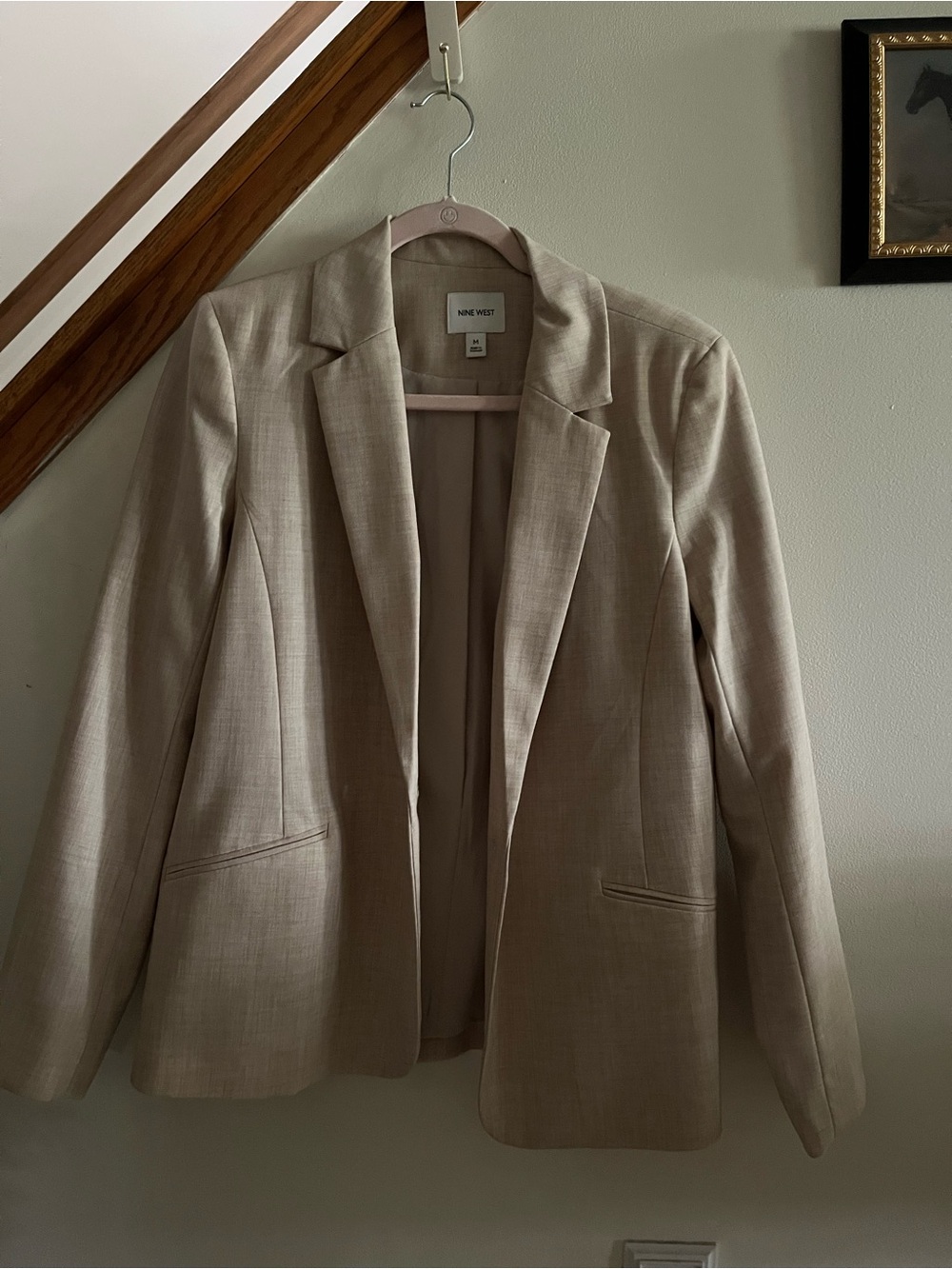 Nine West Light Beige Tailored Blazer
